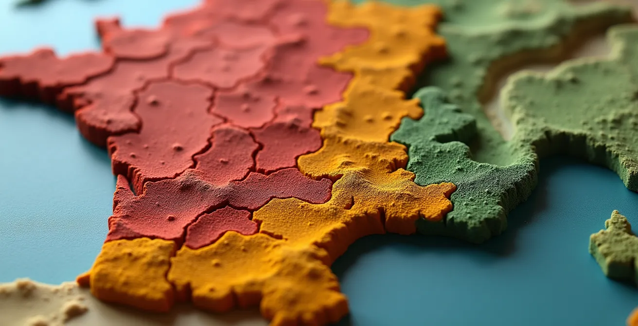 Carte de France montrant les variations de taux DMTO par département avec un code couleur