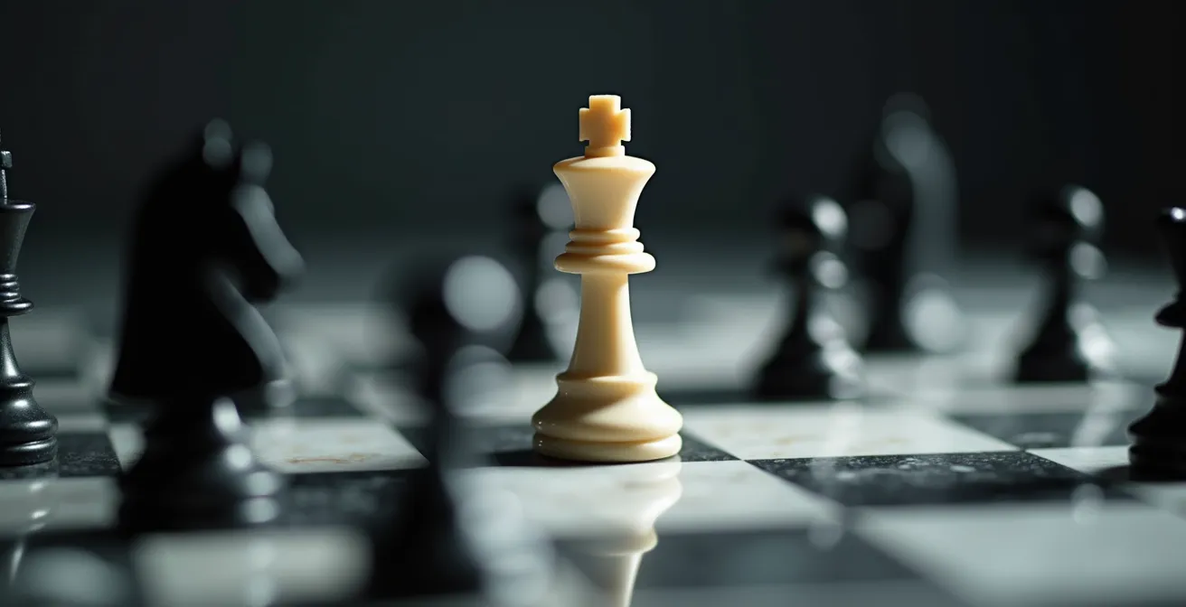 Métaphore visuelle de la stratégie du client fantôme avec jeu d'échecs