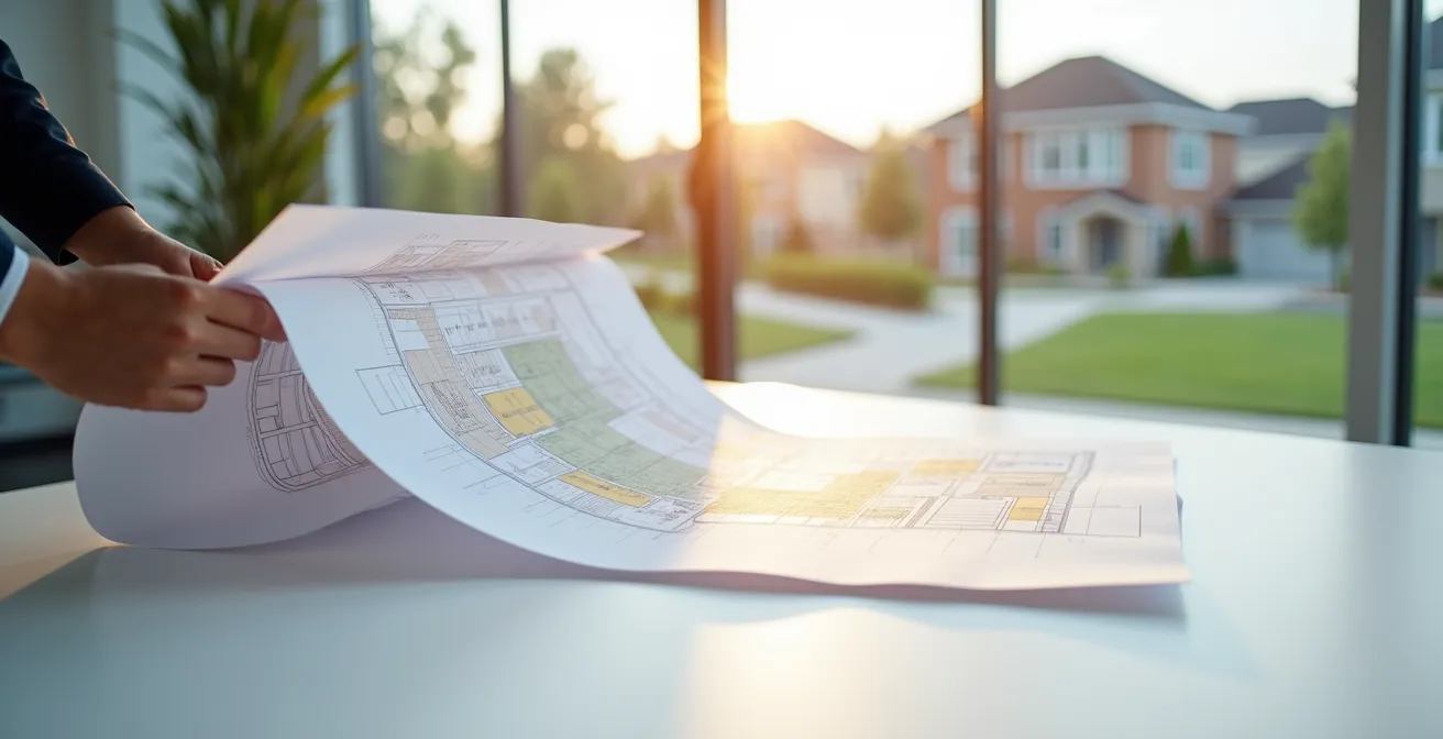 Consultation d'un plan d'urbanisme en mairie révélant un projet de construction