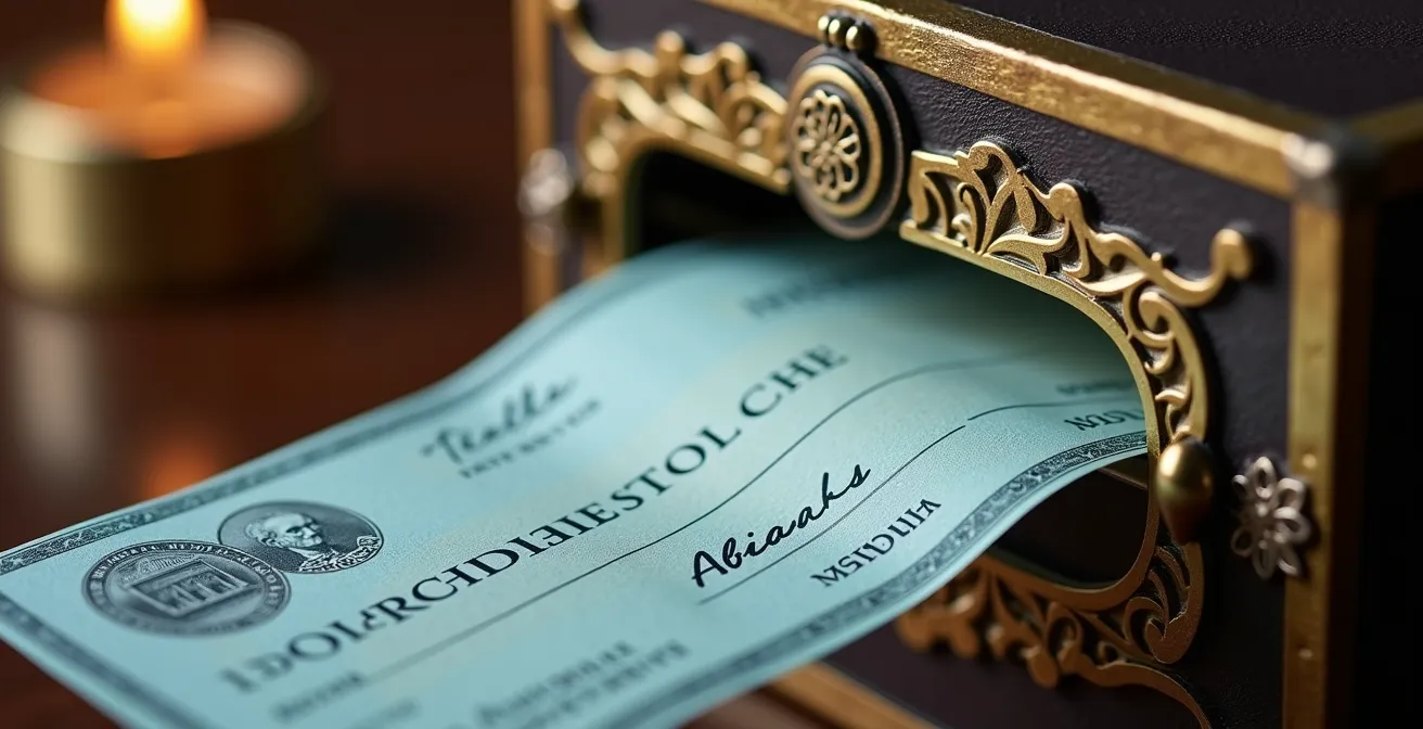 Remise d'un chèque de dépôt de garantie pour compte séquestre notarial