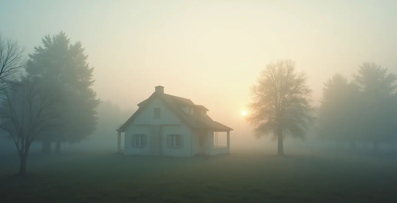 Maison familiale protégée par une bulle transparente symbolisant la protection juridique