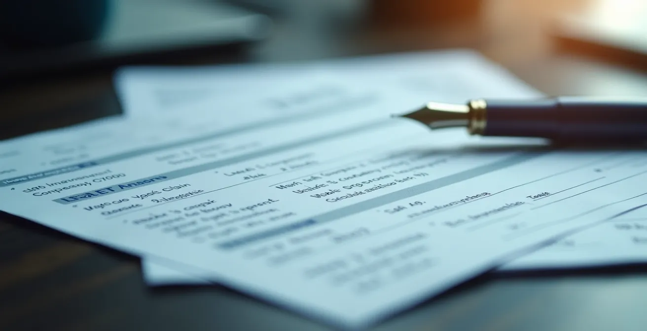 Relevés bancaires organisés sur bureau avec stylo et calculatrice pour préparation de dossier crédit