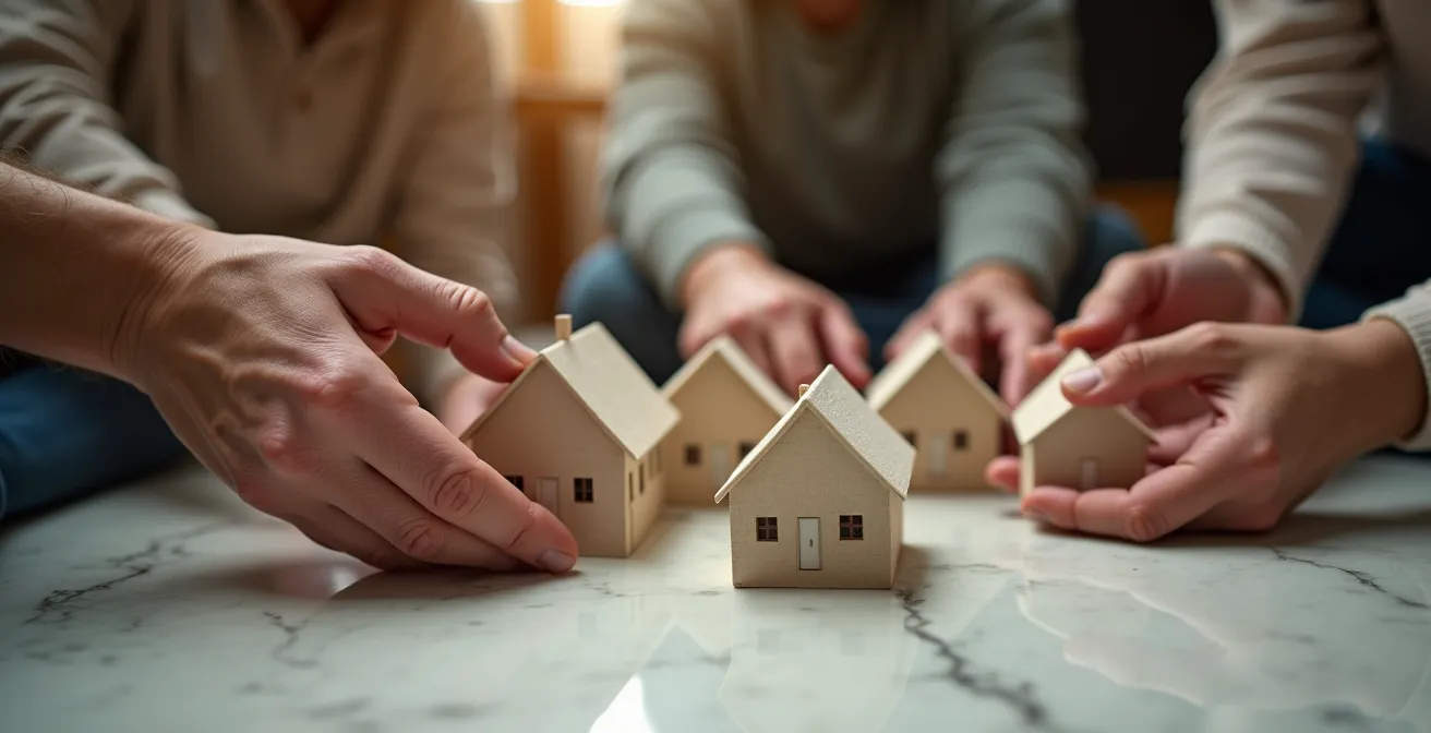 Représentation symbolique de la transmission patrimoniale entre générations