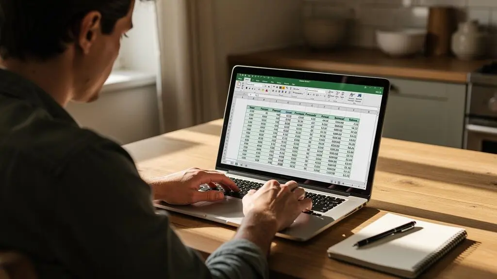 Une personne consulte une simulation de prêt immobilier sur son ordinateur portable